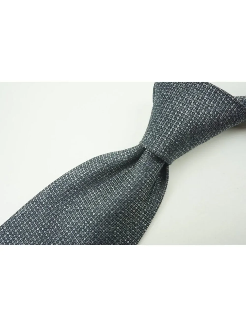 Canali Solid Denim Silver Woven 100% Silk Tie Brand New With Tags
